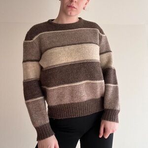 Tundra Brown and Cream Vintage Wool Sweater
